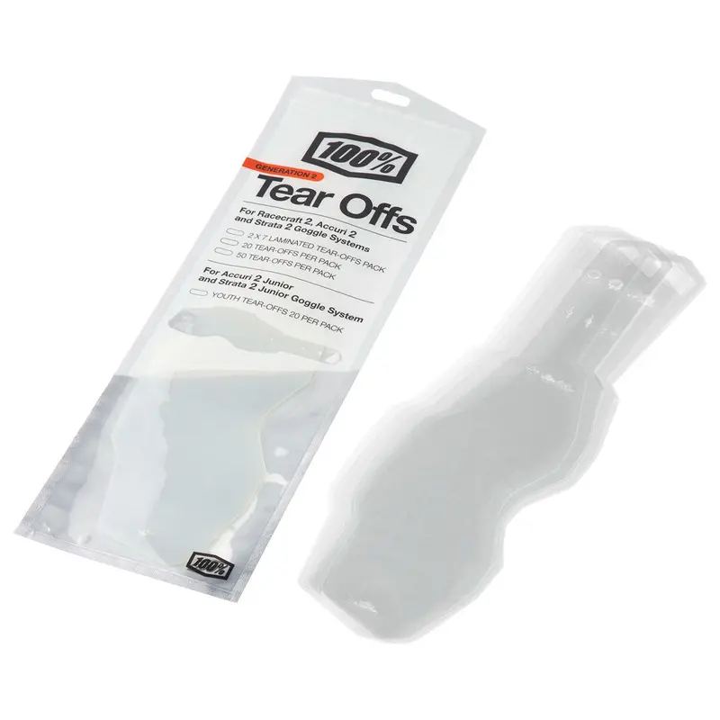 100% Accuri 2/Racecraft 2/Strata 2 Goggle Tear-Offs #202912-P 1