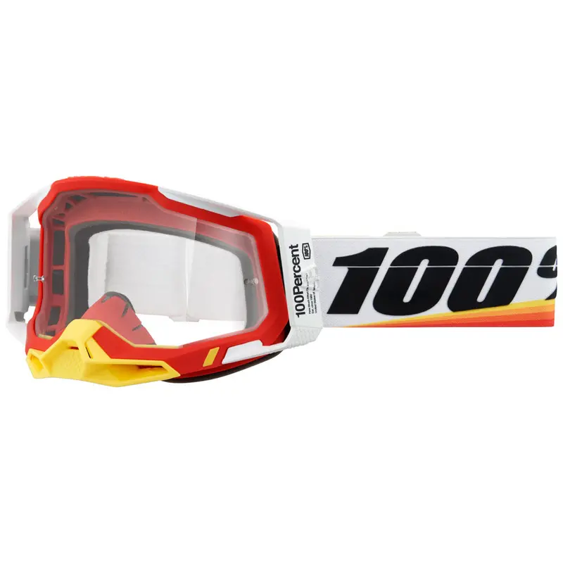 100% Racecraft 2 Goggle Arsham Red Frame/Clear Lens #50009-00016 1