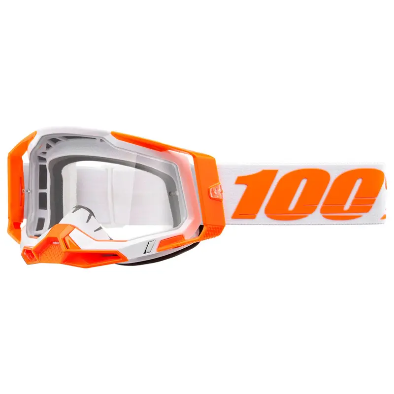 100% Racecraft 2 Goggle Orange Frame/Clear Lens #50009-00013 1