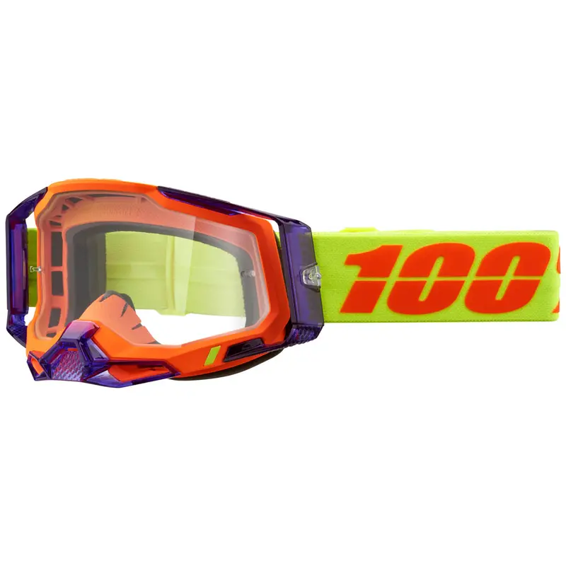 100% Racecraft 2 Goggle Panam Frame/Clear Lens #50009-00021 1