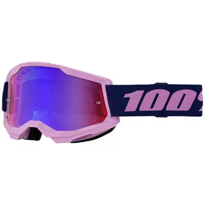 100% Strata 2 Goggle  Purple Frame/Red-Blue Mirror Lens#50028-10025 1