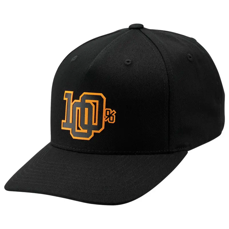 100% Varsity Snapback Hat Black#20044-00017 1