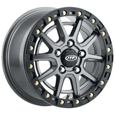5/4.5 (5/114.3) Itp Sd10 Beadlock Wheel 15X7 6.0 + 1.0 Grey/Black Ring#1522850708B 1