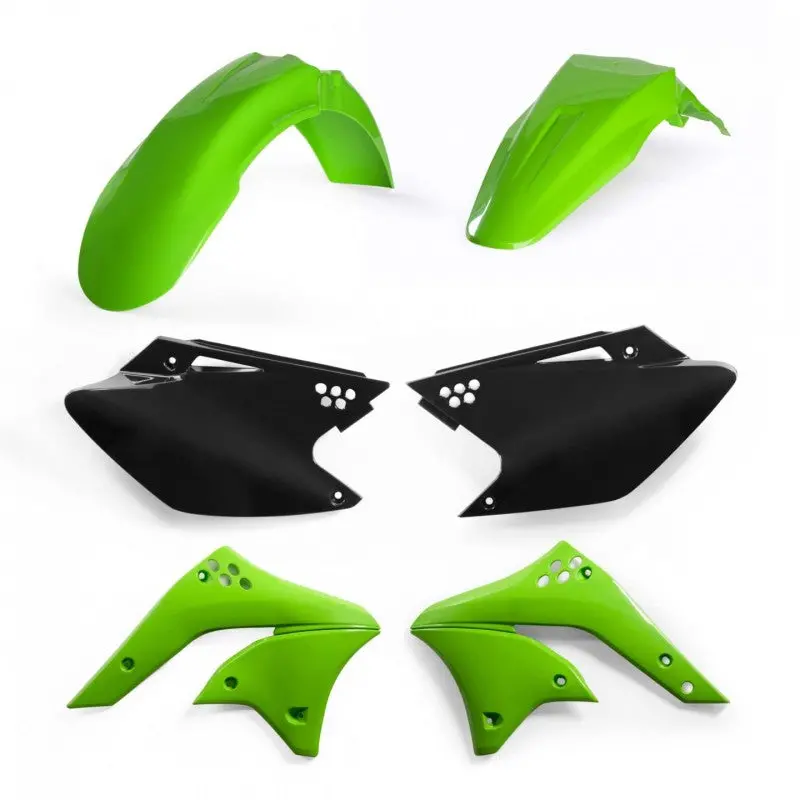 Acerbis 06-08 Kawasaki Kx250f Plastic Kit - Green/Black Original 08 1