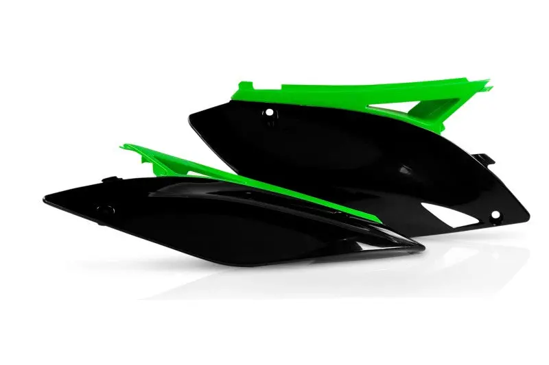 Acerbis 09-12 Kawasaki Kx250f/ Kx450f Side Panels - Black/Green 1