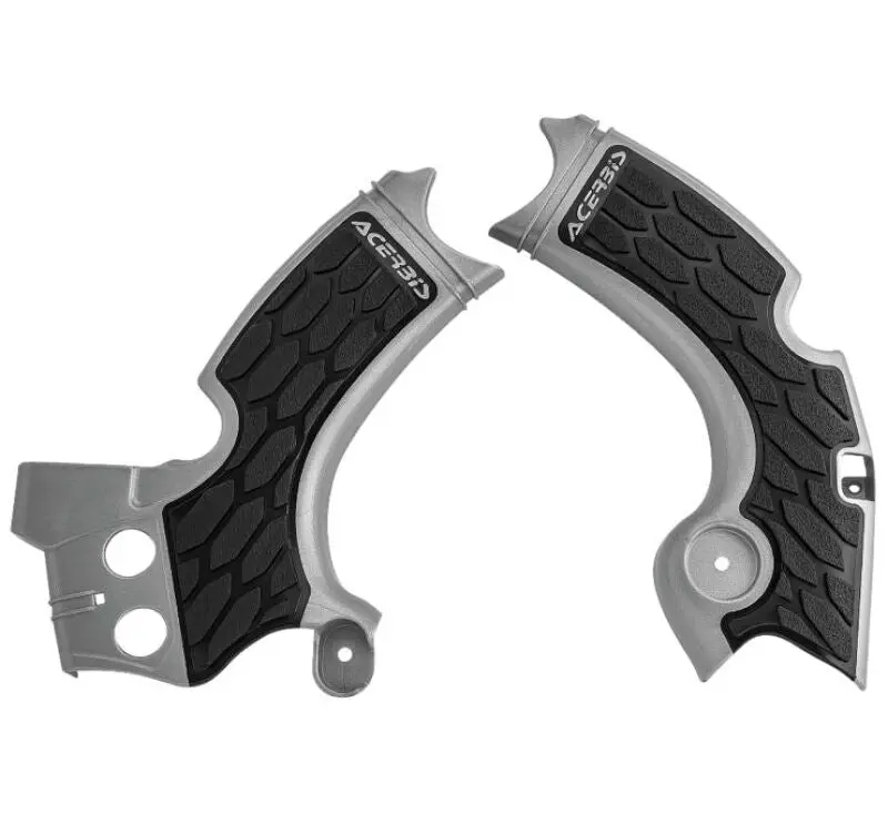 Acerbis 15-18 Kawasaki Kx250f/ 19-20 Kx250 Frame Guards- X-Grip - Silver/Black 1
