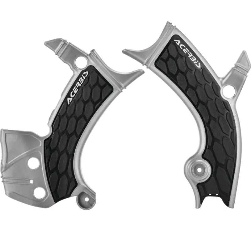 Acerbis 16-19 Yamaha Yz250f/Yz450f/Yz250fx/Yz450fx/Wr250f/450F Frame Guards- X-Grip - Silver/Black 1