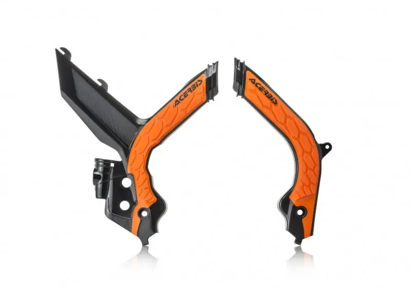 Acerbis 20-23 Ktm Xcf-W/ Xc-W/ Exc/ Exc-F Frame Guards- X-Grip - Black/16 Orange 1