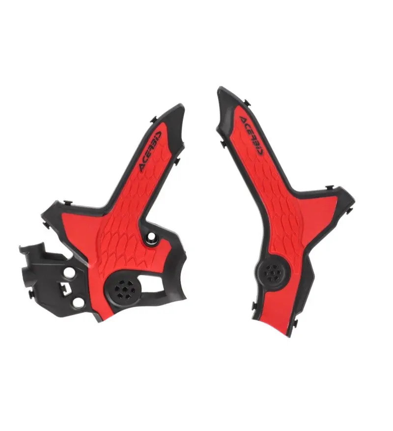 Acerbis 21+ Honda Crf300l Frame Guards- X-Grip - Black/Red 1