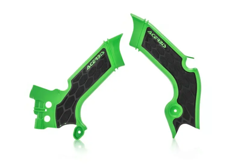 Acerbis 21+ Kawasaki Kx250/ 19-23 Kx450 Frame Guards- X-Grip - Green/Black 1