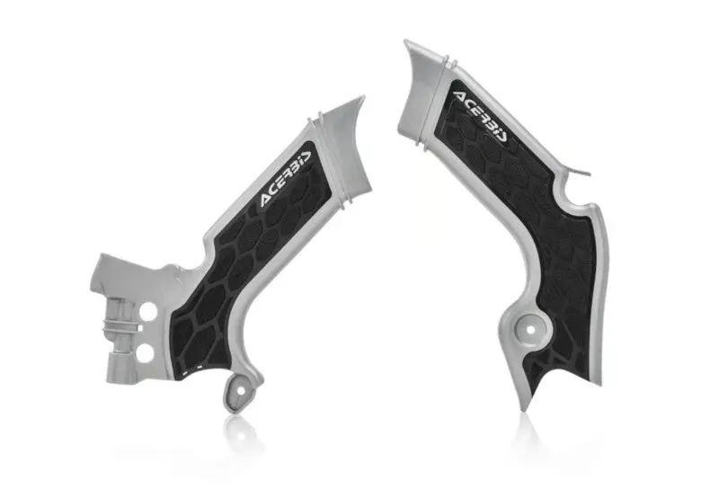 Acerbis 21+ Kawasaki Kx250/ 19-23 Kx450 Frame Guards- X-Grip - Silver/Black 1