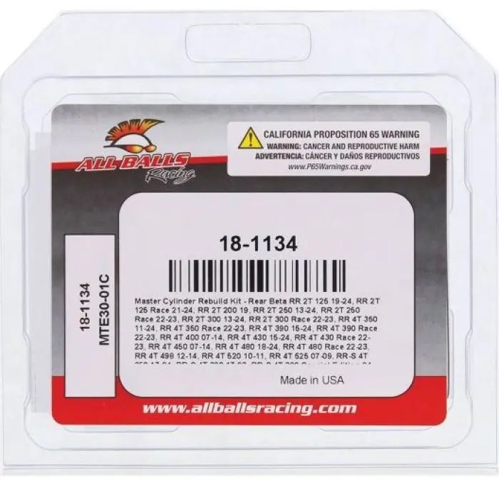 All Balls Racing 18-1134 Master Cylinder Rebuild Kit 1