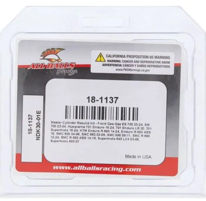 All Balls Racing 18-1137 Master Cylinder Rebuild Kit 1