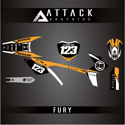 Attack Graphics Custom Fury Complete Bike Graphics Kit#206972-P 1