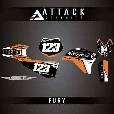 Attack Graphics Custom Fury Complete Bike Graphics Kit#206972-P1 1