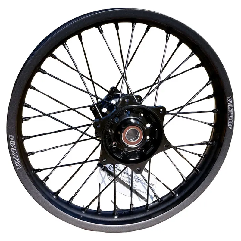 Bullet Proof Designs Pre-Drilled Complete Wheel - Rear 18 X 2.15 Black#Bpd-Rw-Pl-18 1