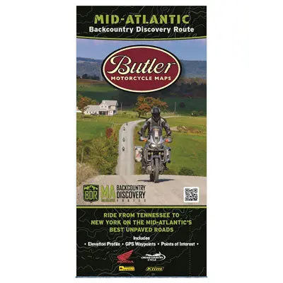 Butler Motorcycle Maps Mid-Atlantic Backcountry Discover Route: Dual Sport Map#Mp-127 1