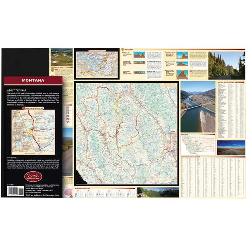 Butler Motorcycle Maps Montana #Montana / Mp-107 1