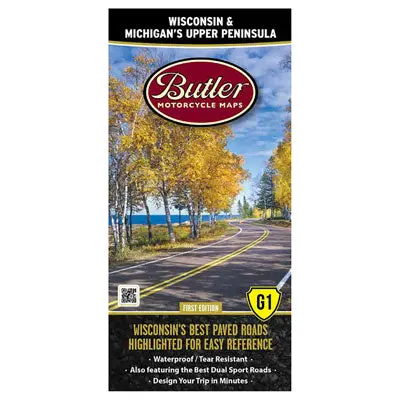 Butler Motorcycle Maps Wisconsin & Michigan Upper Peninsula#Mp-135 1