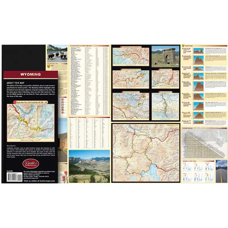 Butler Motorcycle Maps Wyoming #Wyoming / Mp-119 1