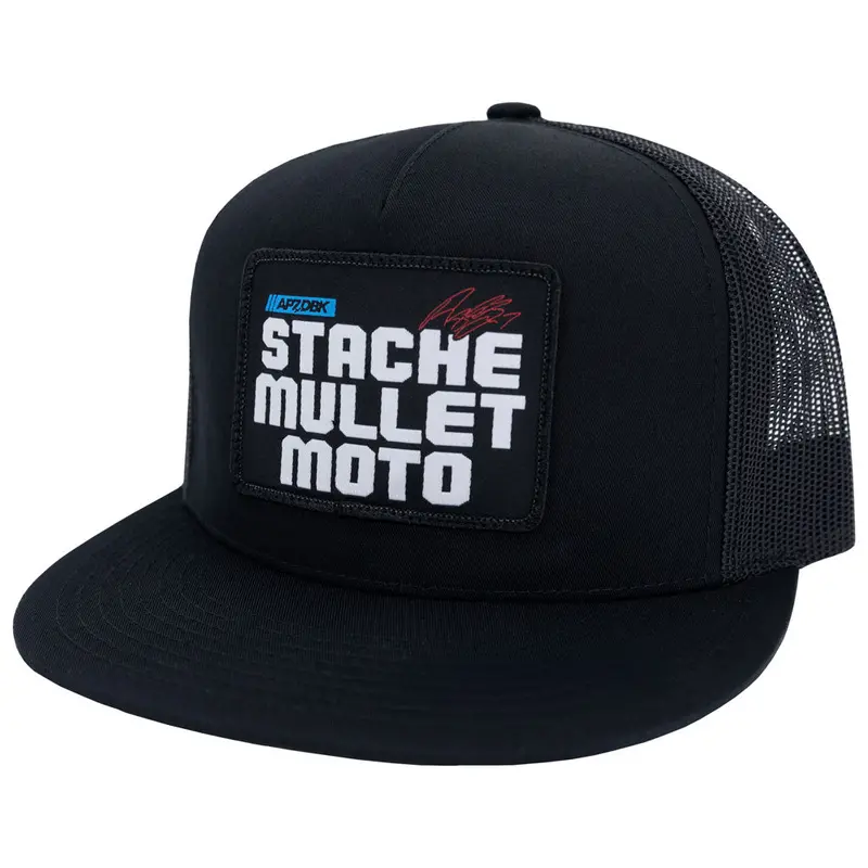 Dbk Stache Mullet Moto Ap7 Trucker 2Fifty Snapback Hat Black#Hat-Stache-2Fifty 1