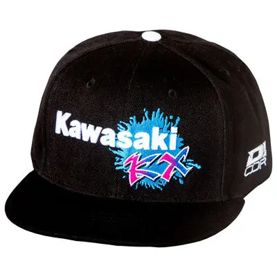 D'cor Visuals Kawasaki Retro Snapback Hat Black#70-147-1 1