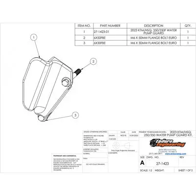 Enduro Engineering Water Pump Cover Guard#27-1423 1
