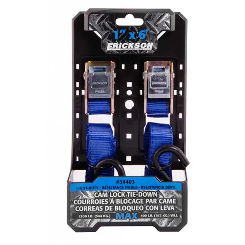 Erickson 34403 Cam Lock Tie Downs - 1" X 6Ft - Blue #34403 1