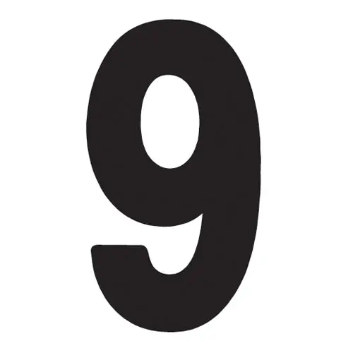 Factory Effex 03-0279 Pro Numbers 5" Black 9 #03-0279 1