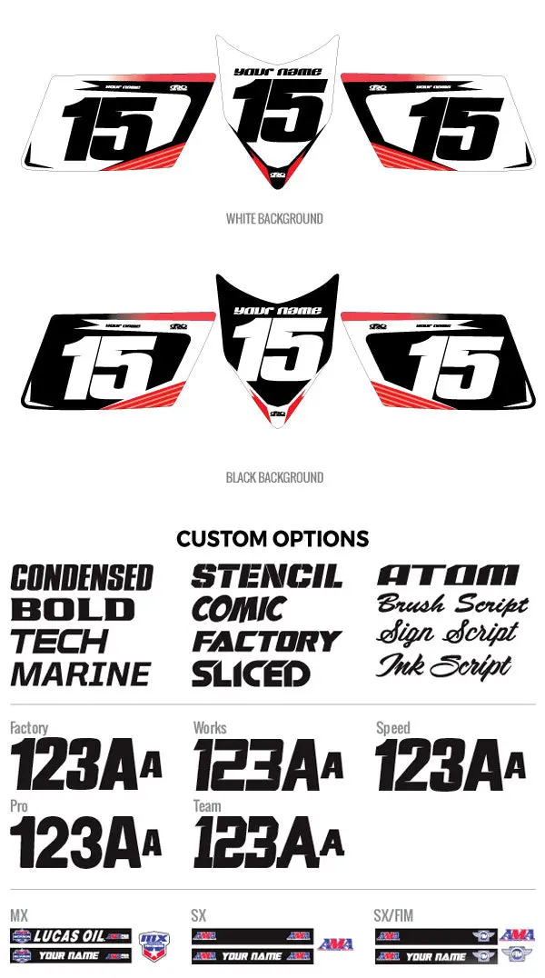 Factory Effex Atv Atak Number Plate Backgrounds#01-10209 1