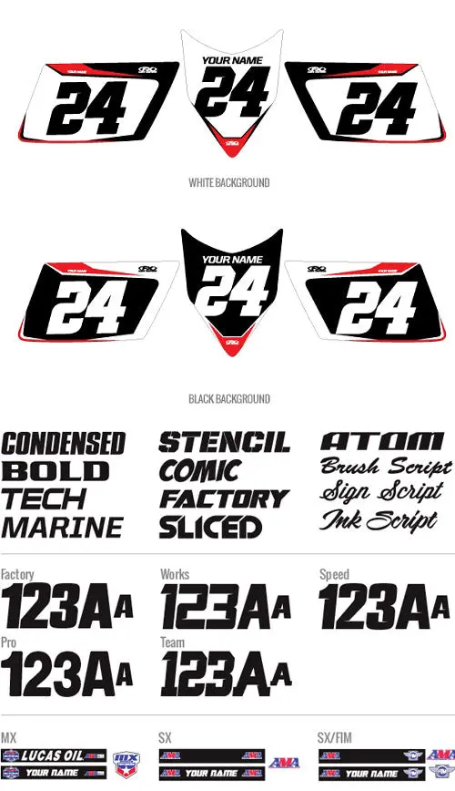 Factory Effex Atv Pro Number Plate Backgrounds#01-10208 1