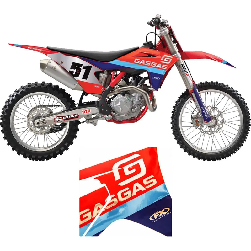 Factory Effex Chrome Series Trim Graphic Kit Blue/White/Red For Gas Gas#27-51702 1