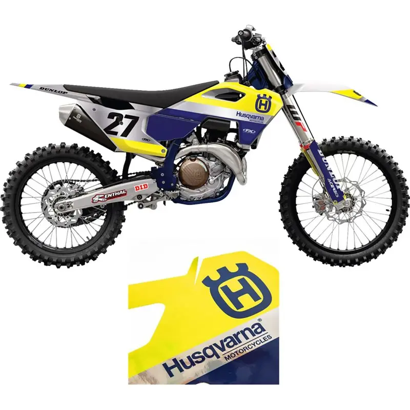 Factory Effex Chrome Series Trim Graphic Kit Blue/White/Yellow For Husq#27-51602 1
