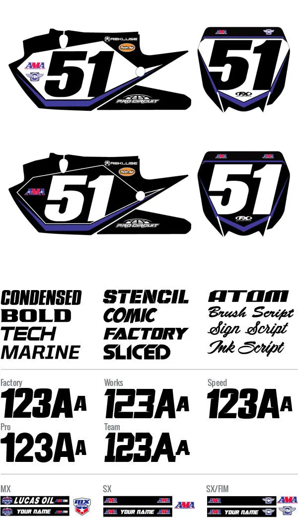 Factory Effex Custom 2020 Team Yamaha Number Plate Backgrounds#01-10202 1