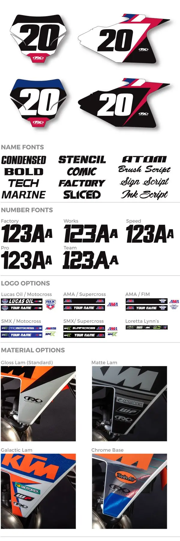Factory Effex Custom Motocross Number Plate Graphics Gas Gas Evo 20#01-62104-A 1