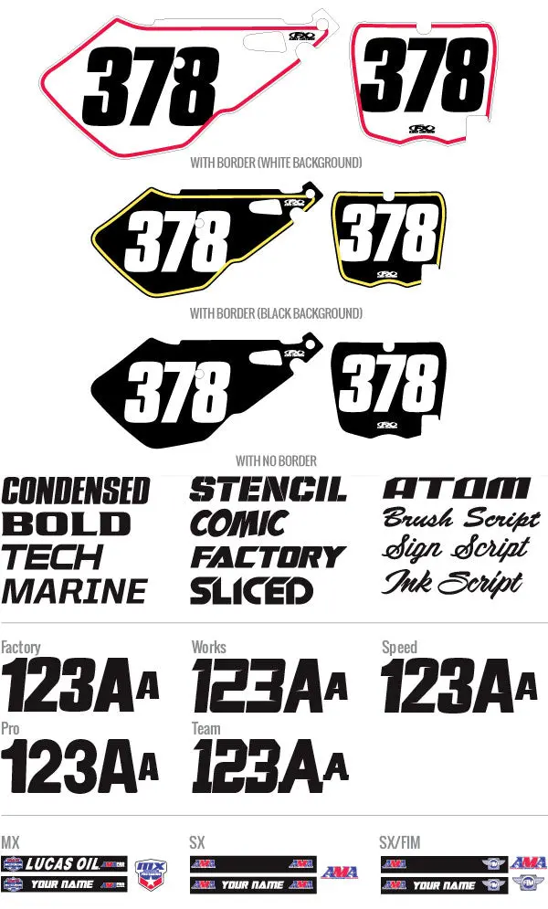 Factory Effex Custom Motocross Number Plate Graphics Honda Standard#01-62000-A 1