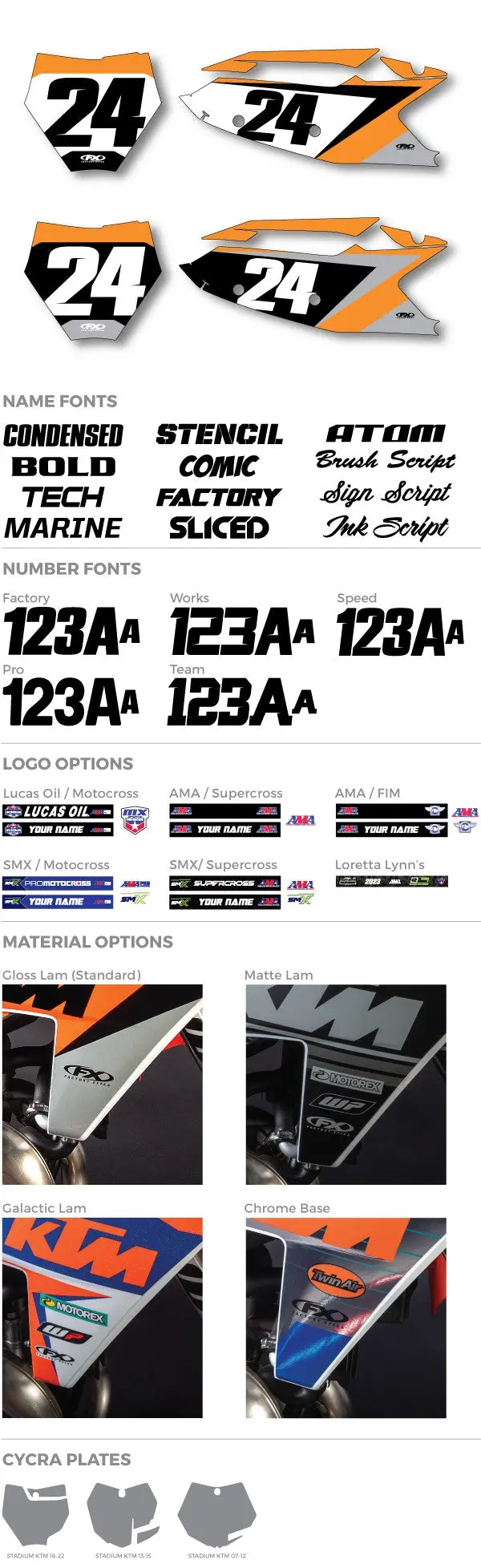 Factory Effex Custom Motocross Number Plate Graphics Ktm Sr2 Series#01-62102-A 1