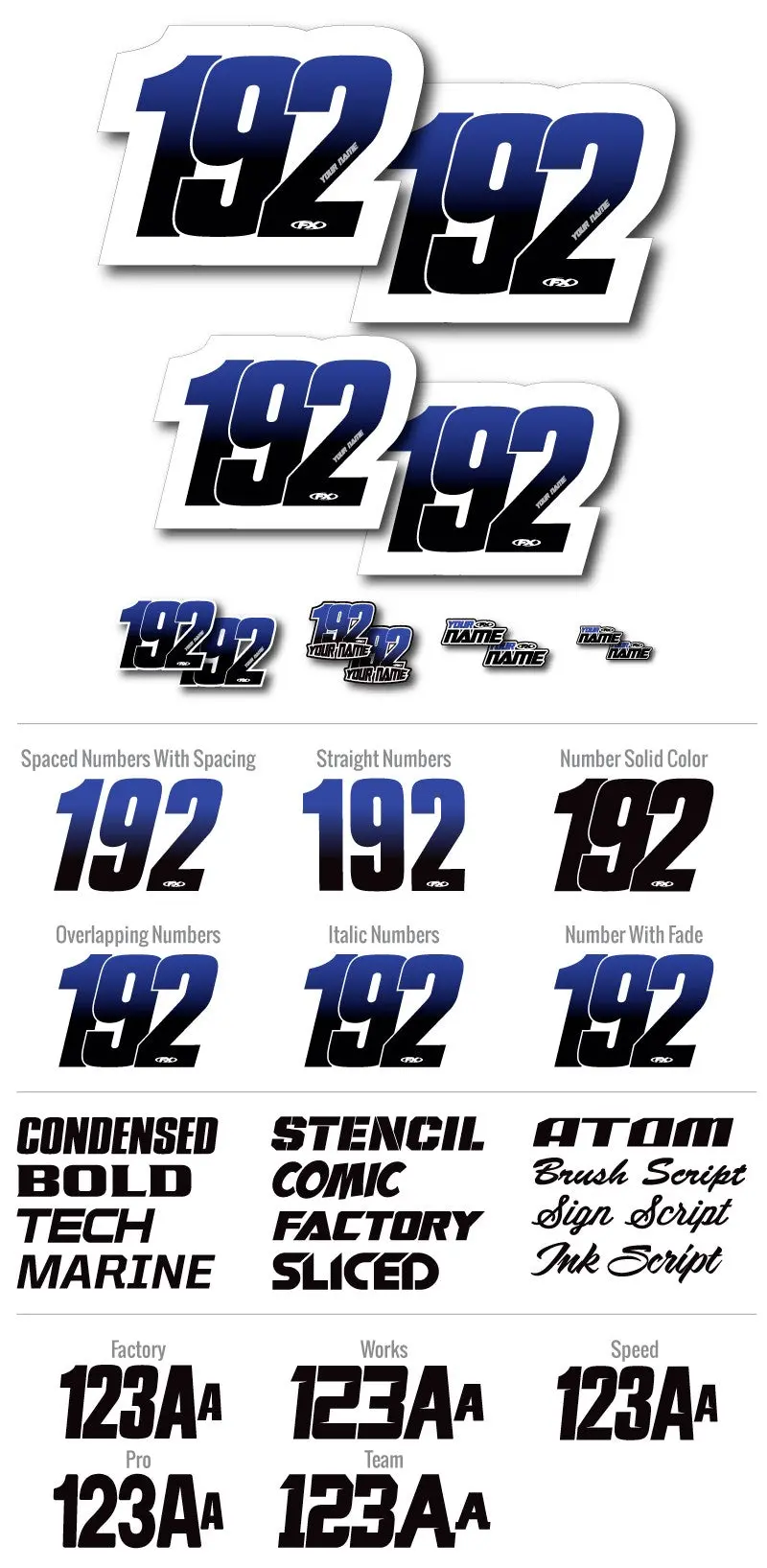 Factory Effex Custom Pro Number Plate Kit With Accessories#01-63020-A 1
