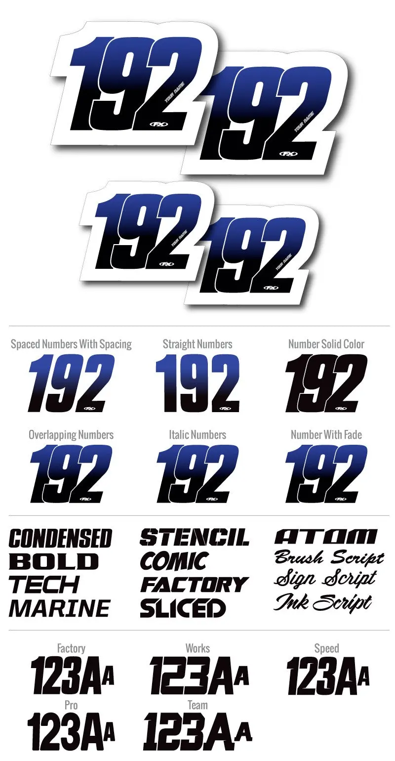 Factory Effex Custom Standard Number Plate Kit#01-63000-A 1