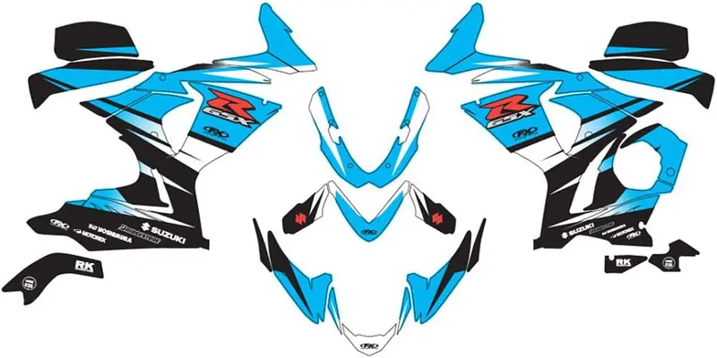 Factory Effex Ev-R Series Oem Blue Complete Street Bike Graphic Kit#15-15420-B 1