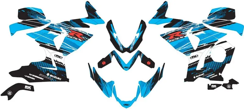 Factory Effex Ev-X Series Blue Complete Street Bike Graphic Kit#15-15414-A 1