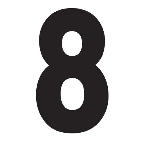 Factory Effex Fx Pro Number Graphics Black 8"#02-4368 1