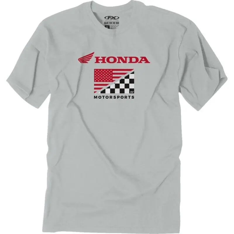 Factory Effex Honda Flag T-Shirt Large Light Gray#27-87314 1