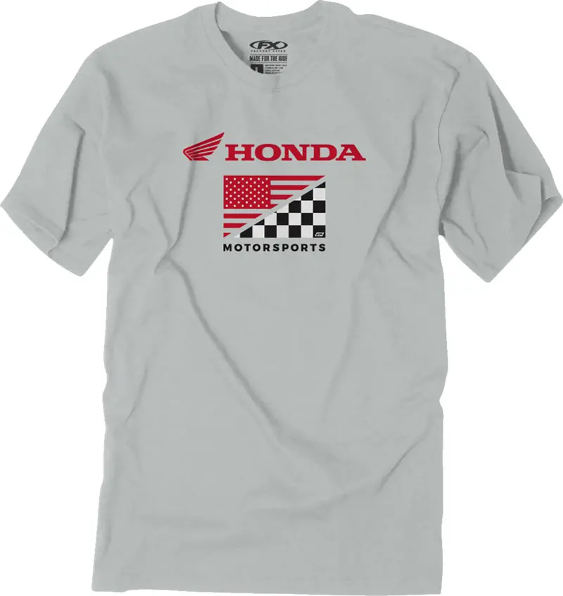 Factory Effex Honda Flag T-Shirt Light Gray 2Xl#27-87318 1