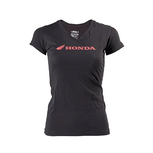 Factory Effex Honda Horizontal Womens T- Shirt / Black (L)#16-88344 1