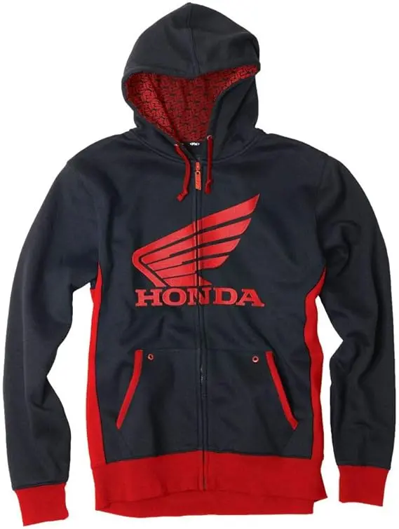 Factory Effex Honda Limit Hooded Lined Zip-Up Sweatshirt (Black/Red, L)#15-88352 1