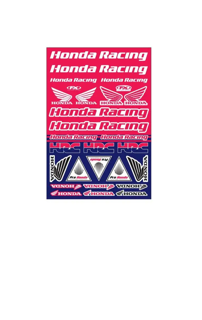 Factory Effex Honda Racing Factory Sticker Sheets#22-68332 1