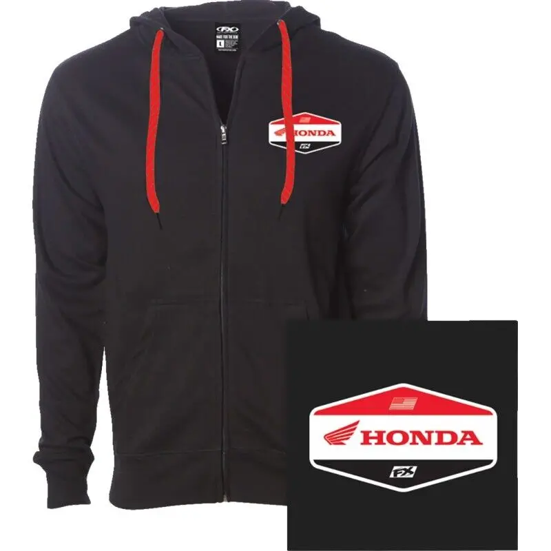 Factory Effex Honda Stadium Zip-Up Hoody Medium Black#27-88302 1