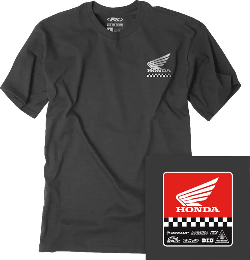 Factory Effex Honda Starting Line T-Shirt Heather Charcoal 2Xl#27-87308 1