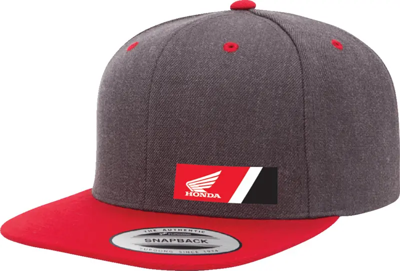 Factory Effex Honda Wedge Snapback Hat Heather Gray/Red#27-86300 1